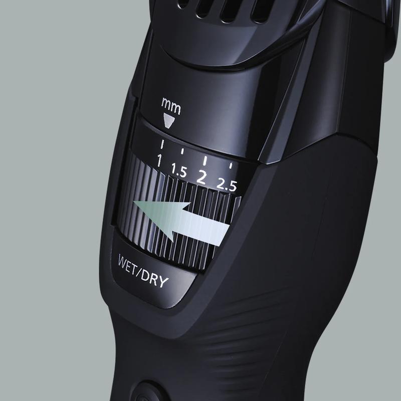Beard & Hair Trimmer, 19 Length Settings with Adjustable Trim Dial and Comb Attachment, Comfort Grip, Showerproof Design