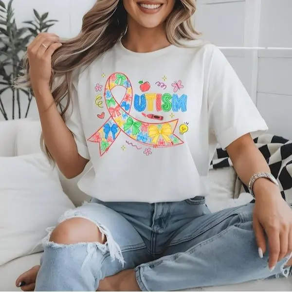 Autism Awareness Shirt, Autism Shirt, Coquette Bow Shirt, Austism Ribbon Shirt, Special Education Neurodiversity Shirt, Autism Support Shirt