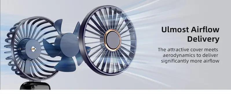 USB Rechargeable Handheld Portable Fan with Phone Holder for iPhone Android Mobile Phone,Cooling Fan with Digital Display, Portable MiniFan, 90° Ajustable Handheld Fan for Outdoor Sports