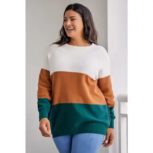 Color Block Long Sleeve Sweater