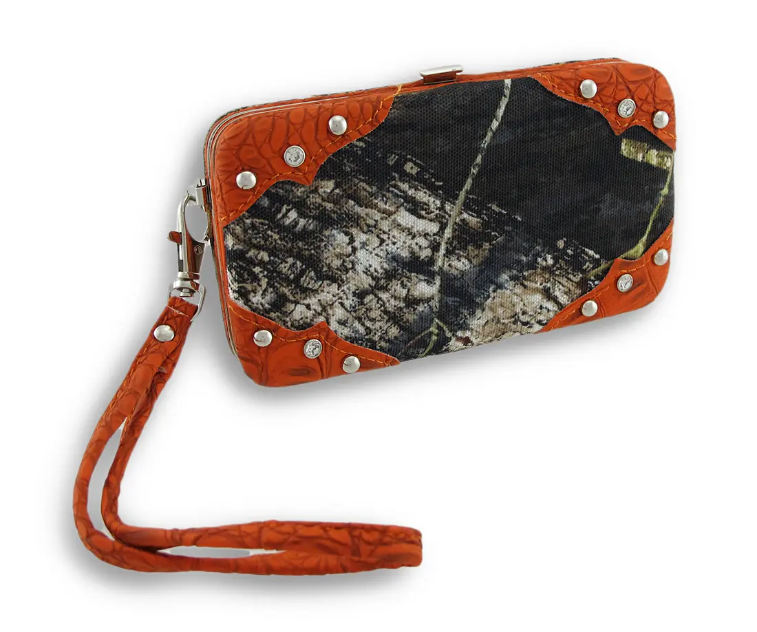 Forest Camouflage iPhone 5/5s Wallet Wristlet with Mock Croc Trim