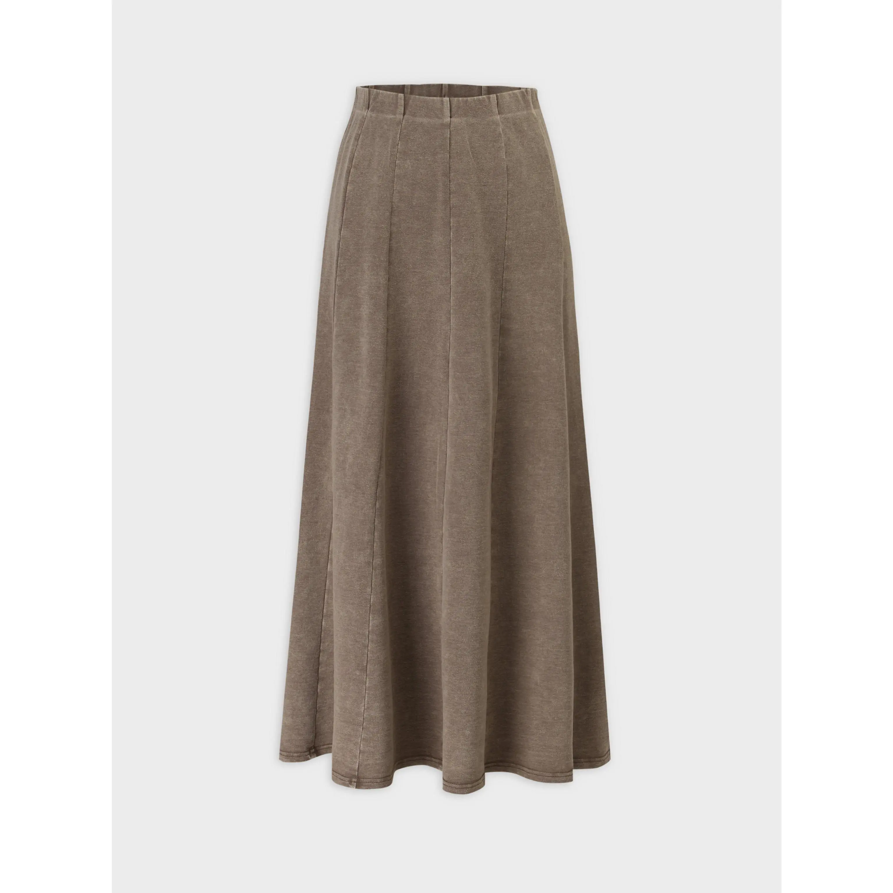 Jersey Paneled Skirt 33"-Washed Taupe