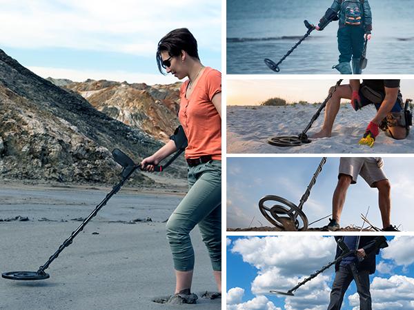 10-OFF! GoGonova Waterproof Metal Detector for Adults,  Professional Higher Accuracy Gold Detector with LCD Display, 6 Mode, Advanced DSP Chip 10" Coil, 39.3'' to 59.3" Adjustable