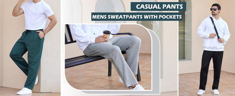 4-Pack Men's Loose Fitting Casual Pants for Fall Relaxed Fit Oversize Clothing Comfortable Drawstring Lounge Pants with Pockets  Workout Stylish Black And Deep Gray