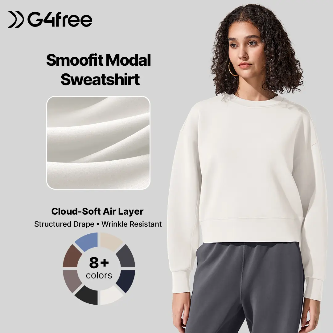 G4Free Smoofit Womens Sweatshirt Casual Long Sleeve Sweatshirts Crew Neck Pullover Top Modal Soft