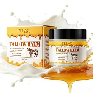 Organic Grass-Fed Beef Tallow Balm with Raw Honey - Handmade All-Natural Moisturizer for Soft,Smooth,Radiant SKin