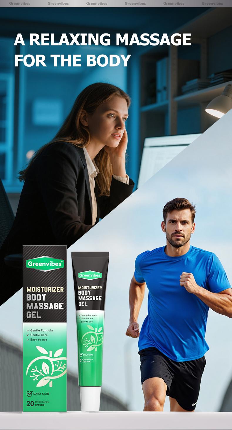 Greenvibes 3 Moisturizer Body Massage Gel Natural Ingredients Gentle Formula Easy to Use