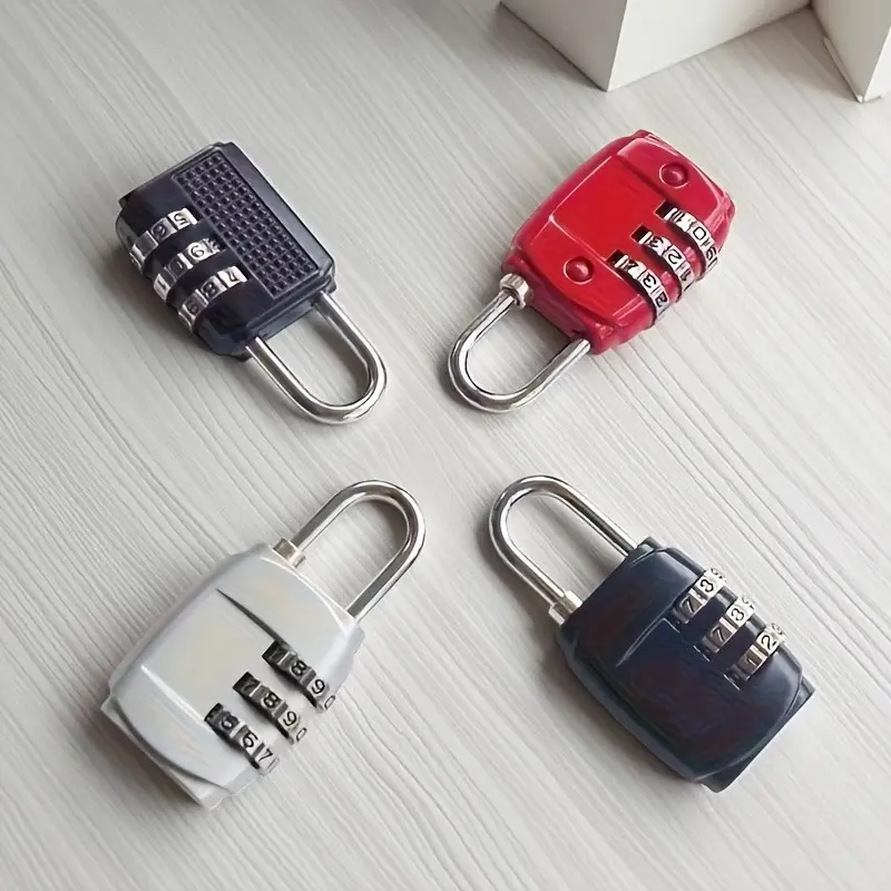 4-Pack Heavy-Duty Combination Padlocks with 999 Combos, Zinc Alloy 3-Digit Code Locks, Sturdy Metal Shackle Locks for Various Uses, Number Lock, Anti Theft Padlock, Padlock Set