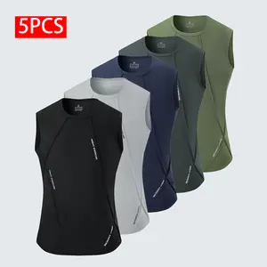 Summer Casual Sports Tank Top/Short Sleeve T-Shirt 5-Pack