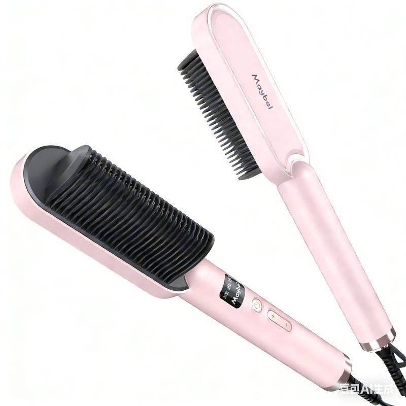 Women's Ring Hair Straightener Brush - Professional Straightening Iron with Integrated Comb, Fast Heating & Anti-Scald Design, Salon-Perfect Hair at Home