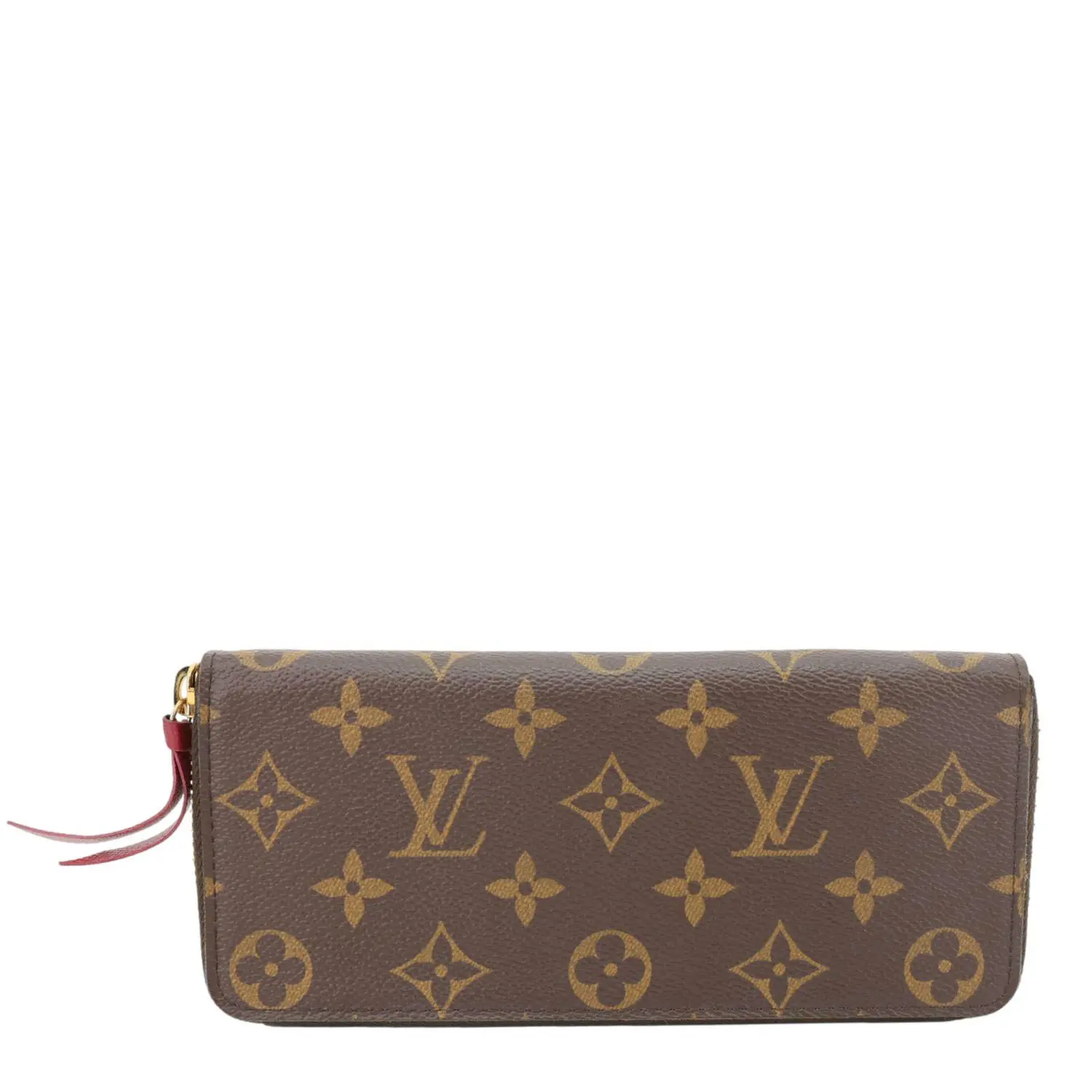 Pre-owned Louis Vuitton Canvas Clutches & Wristlets Clemence Monogram Zippy Wallet Brown