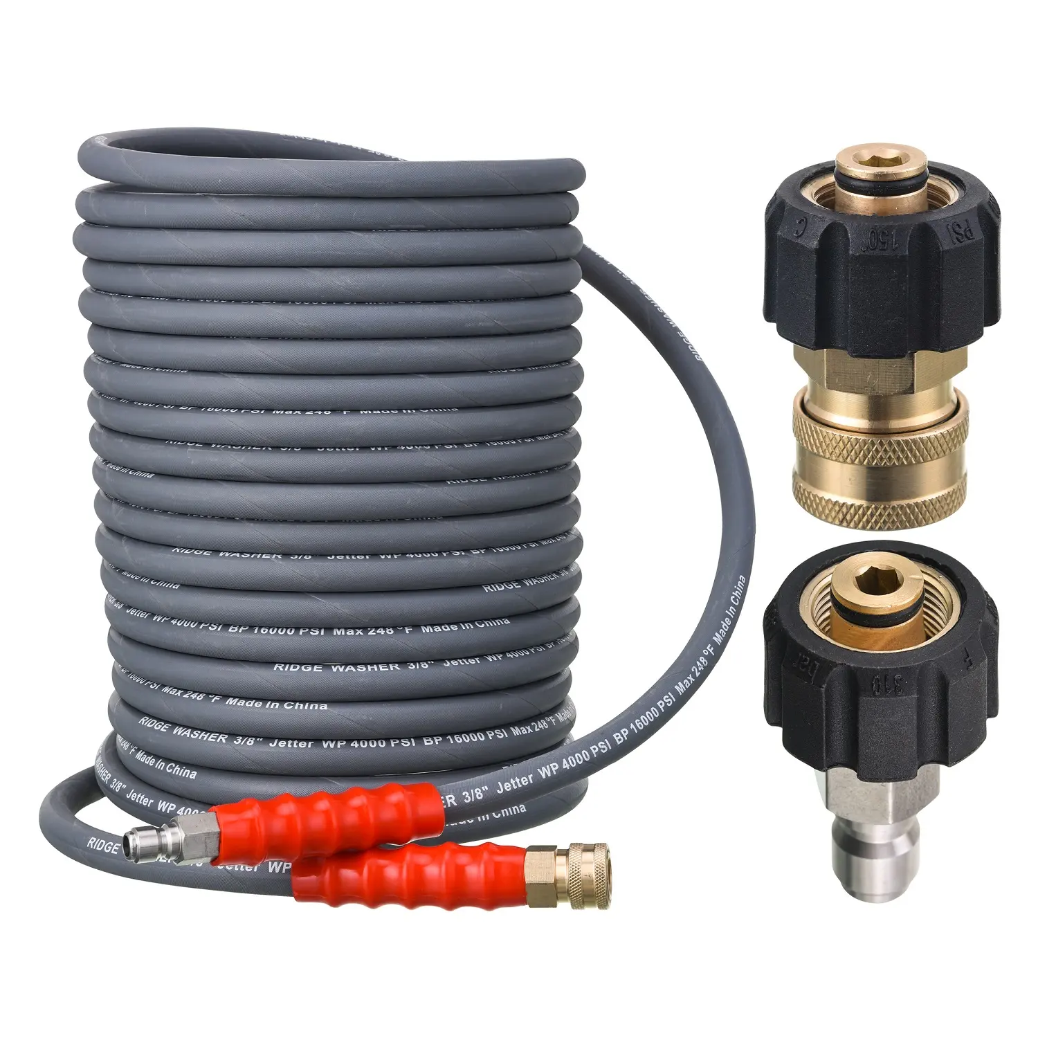 RIDGE WASHER Pressure Washer Hose 50 Feet X 3/8 Inch for Hot and Cold Water, with M22 14mm to 3/8 Inch Quick Connect, 4000 PSI, DealsForYouDays