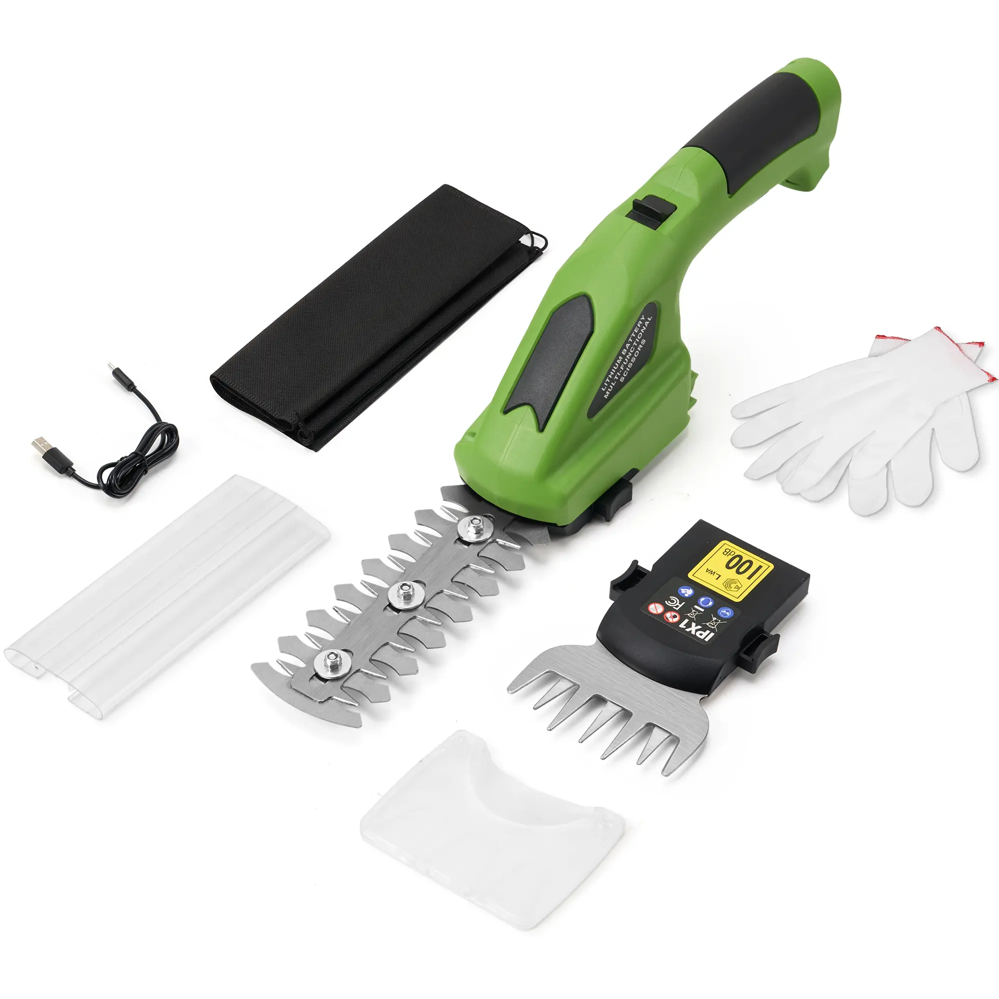 7.2V Cordless Grass Shear,2 in 1 Lightweight Electric Mini Hedge Trimmer for Garden/Hedge Pruning,Green