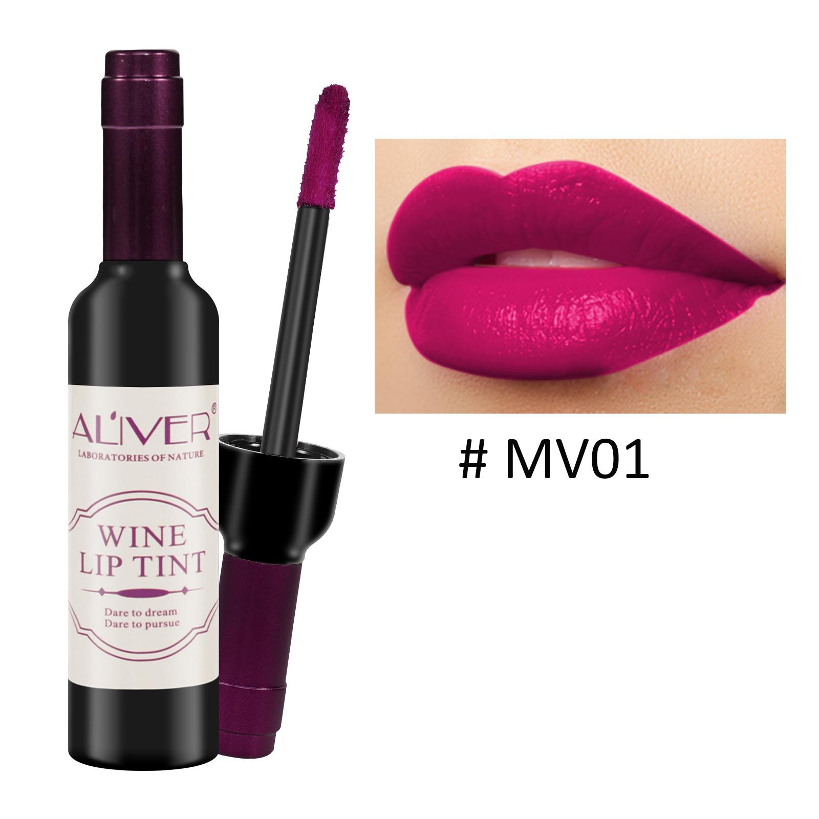 ALIVER Lip Tint, 6 Color Lip Gloss Set - Waterproof Matte Velvet Effect - Lipstick, Makeup Cosmetic Glossy