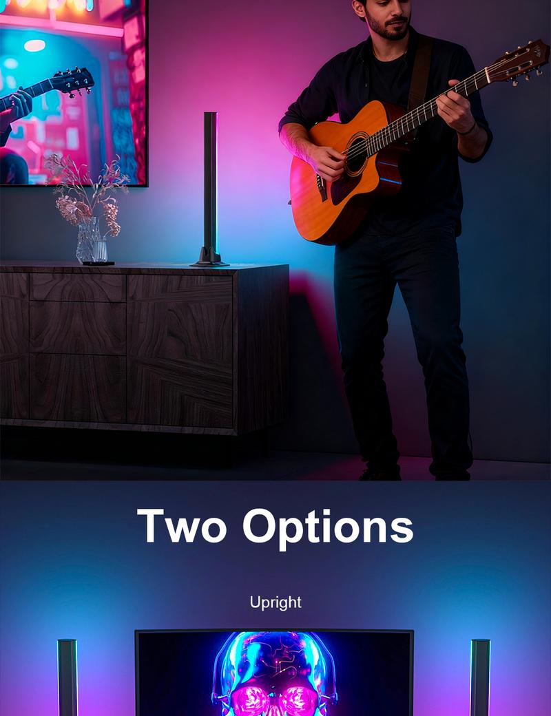 Valentine's Day RGB Smart LED Bar Light, App & Remote Control Ambient Desktop Lamp, USB Powered Music Sync Mood Lighting for Gaming Setup, Bedroom & Romantic Desk Decor