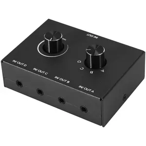 4 Port Audio Switch, 3.5mm Switcher, Stereo AUX , Input 1Output/1Input Output Switcher Box