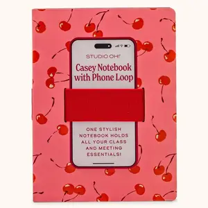 Casey Notebook w/ Phone Loop - Fresh Picked Cherries