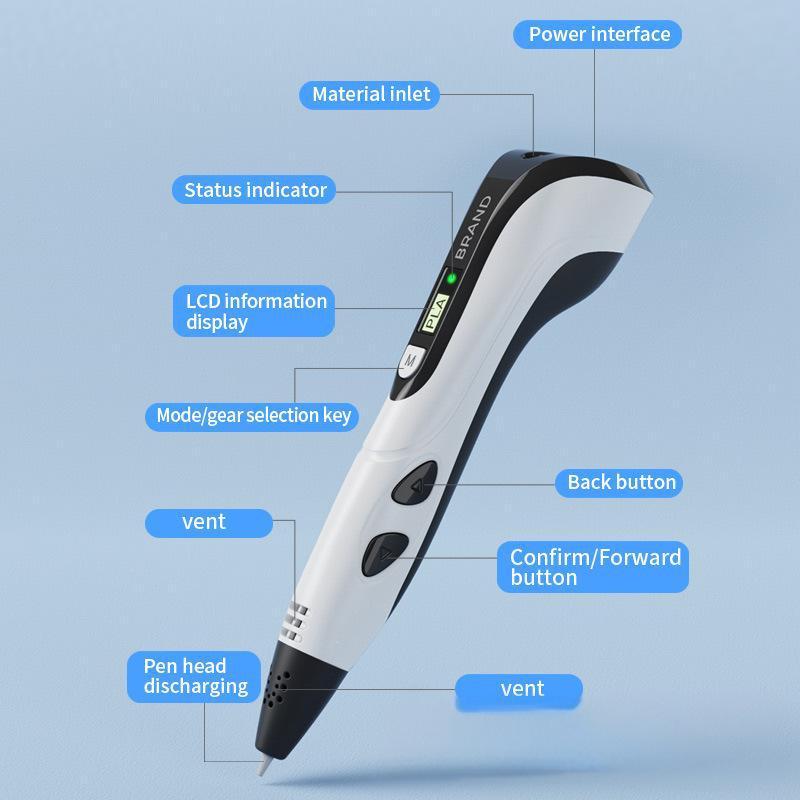 Newest 3D Printing Pen Set with LCD Display Screen PLA Filament USB Adapter & 22 Design Drawing Book Creative DIY Gift for Kids Birthday New Year Present   ideal   birthday   gift Fun