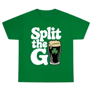 Split The G Spot St. Patrick's Day Shirt, Funny Guinness Beer Lover Tee, Lucky Shamrock Graphic T-Shirt, Sarcastic Irish Party Graphic Tee, Short Sleeve, Casual Streetwear Unisex Top