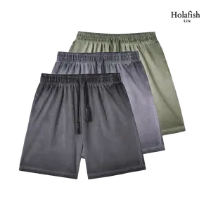 Holafish Vintage Washed Women's Soft Breathable Cotton Garment Washed Shorts Relaxed Fit Casual Drawstring Shorts for Home Lounge, Beach Trips, Streetwear Outfits and Weekend Errands