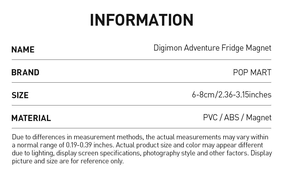 POP MART Digimon Adventure Fridge Magnet Series Figures