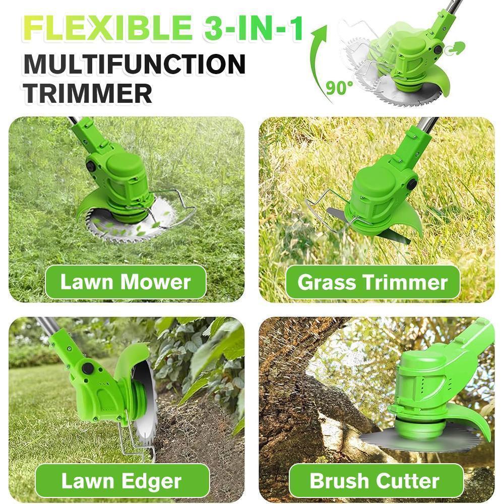 Cordless Electric Weed Eater 3-in-1, Lightweight Grass Trimmer with 2 Batteries, Stringless Lawn Edger & Brush Cutter for Yard and Garden,for Valentine’s Day Gift Cordless Electric Weed Eater 3-in-1, Lightweight Grass Trimmer with 2 Batteries, Stringless Lawn Edger & Brush Cutter for Yard and Garden,for Valentine’s Day Gift