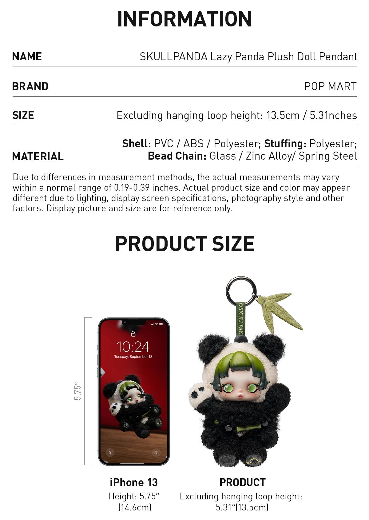 POP MART SKULLPANDA Lazy Panda Plush Doll Pendant