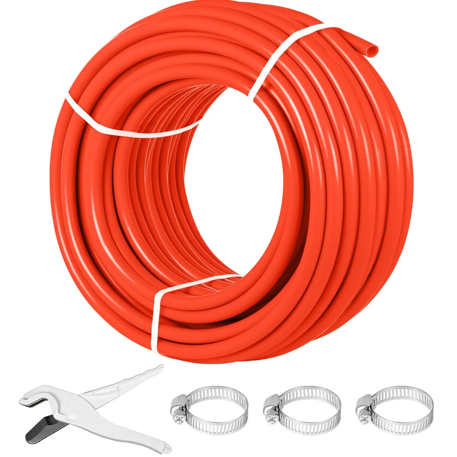 Oxygen Barrier EVOH PEX-B Tubing, 1/2 Inch Nominal, 300 Feet Coil, Oxygen-Barrier Tube for Residential and Commercial Radiant Floor Heating Systems, Red Color, Flexible Heating Pipe