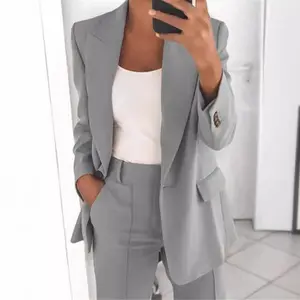 Women 2 Piece Outfits Plus Size Women Business Casual Sets Dressy Blazer Jackets Straight Leg Pants