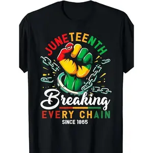 Juneteenth T-Shirt Mens African American Freedom 1865 Novelty T-Shirt, Mens T-Shirt, Short Sleeve, Everyday Wear and Holiday Style Shirt
