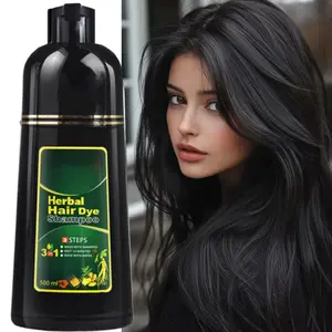 Black Hair dye Shampoo 3 in 1, Natural Hair Color Shampoo for Gray Hair, Tinte Para el Cabello for Women and Men 100% Grey Coverage, 500ml