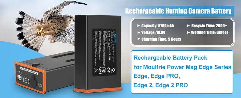 Power Mag 6700mAh Rechargeable Lithium Battery Pack for Moultrie EDGE, EDGE 2, EDGE 3, EDGE PRO, EDGE 2 PRO, EDGE 3 PRO Cellular Trail Camera – USB-C & Solar Charging Port Power Mag 6700mAh Rechargeable Lithium Battery Pack for Moultrie EDGE, EDGE 2, EDGE 3, EDGE PRO, EDGE 2 PRO, EDGE 3 PRO Cellular Trail Camera – USB-C & Solar Charging Port
