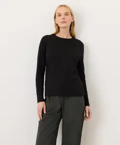 Women's Organic Luxe Essential Crewneck Long Sleeve Tee