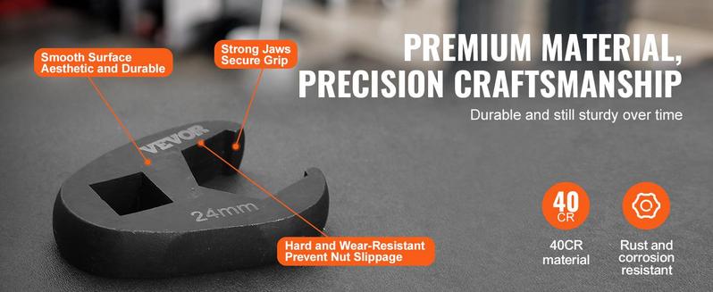 VEVOR Crowfoot Wrench Set,  1/2" and 3/8" Drive 15-Piece Crows Foot Wrench Set with PP Storage Case,  Metric 8-24 mm, CRMO Steel and  Manganese Phosphate Finish, for Mechanical Maintenance and Repairs