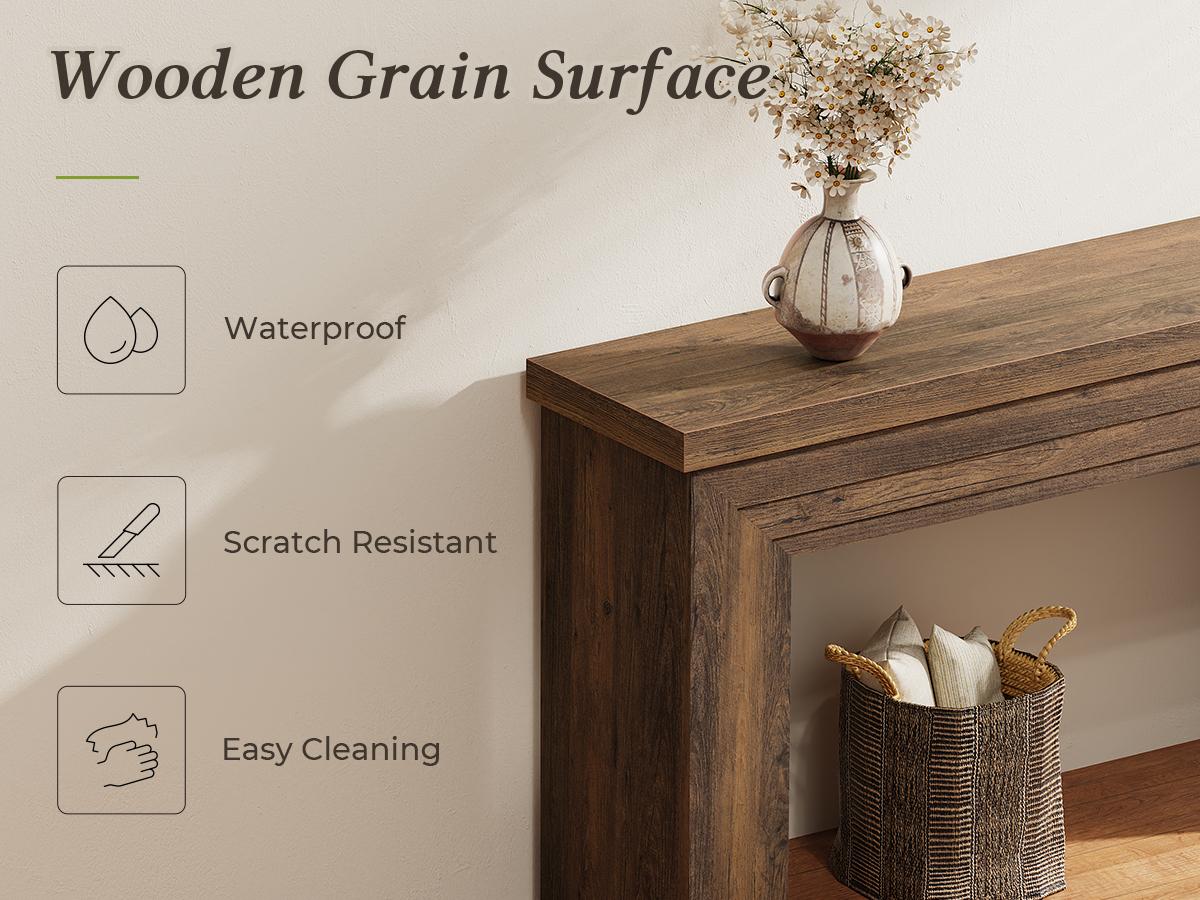 Huuger 54 Inch Entryway Table, Retangular Console Table with Storage, Farmhouse Sofa Table Behind The Couch, Long for Entrance, Hallway, Foyer, Living Room