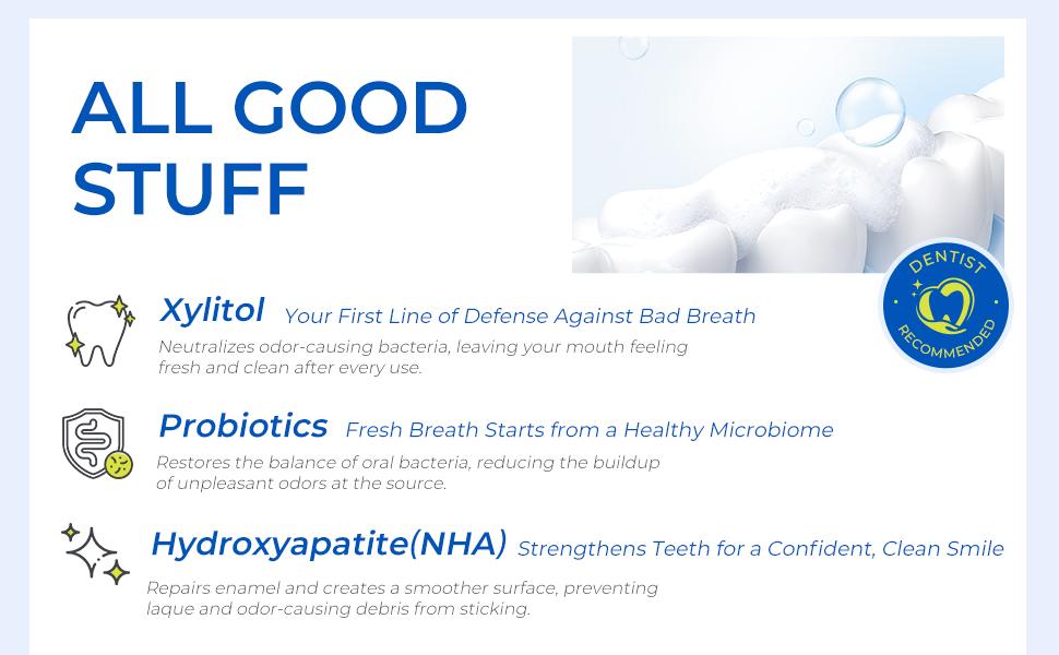 Freshmile Toothpaste Tablets kit – Natural Teeth Repair with Nano-Hydroxyapatite (NHA), Xylitol for Fresh Breath, Fluoride-Free, Protects Sensitive Teeth & Gums (120 Count)