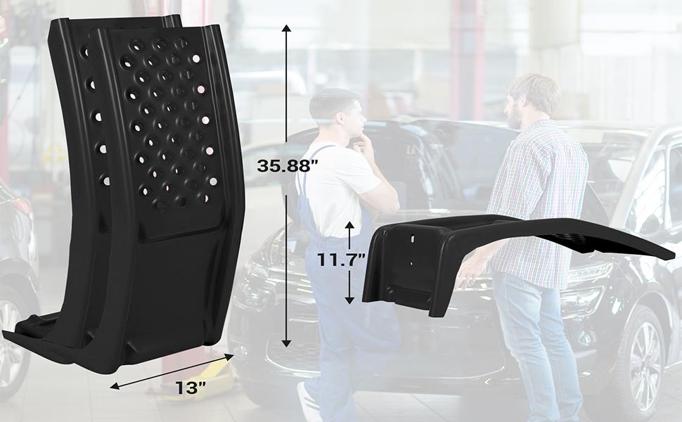 【GARVEE】Heavy Duty Car Ramps Set 8000lbs Auto Ramp Solid Steel Ramps , Pack of 2 , Max Lift Height 8 inches (Black, 36"L x 13"W x 9"H)