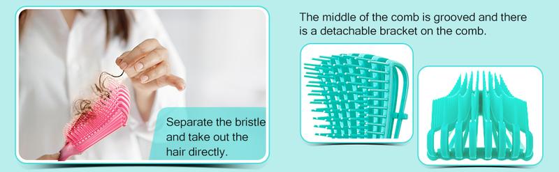 LMMAKE Clean Wide Tooth Comb With ToughMaterial Detangling Brush Flexible Bristles Curved Hollow Body Scalp Massaging Reducing Breakage Smoothing Frizz Haircare Products Fast Styling Multi Use Wet Dry Hair All Types Long Lasting