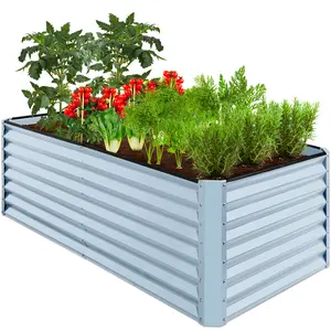 Best Choice Products 6x3x2ft Outdoor Metal Raised Garden Bed, Planter Box for Vegetables, Flowers, Herbs