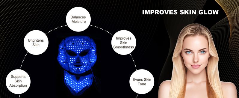 Led Face Mask Light Therapy,Red light face mask,light mask,LED Facial Mask Device for Home Use,Red-Light-Therapy-for-Face,Seven- Colors LED Facial Skin Care Mask (White) Comfort Multifunctional Beauty Machine