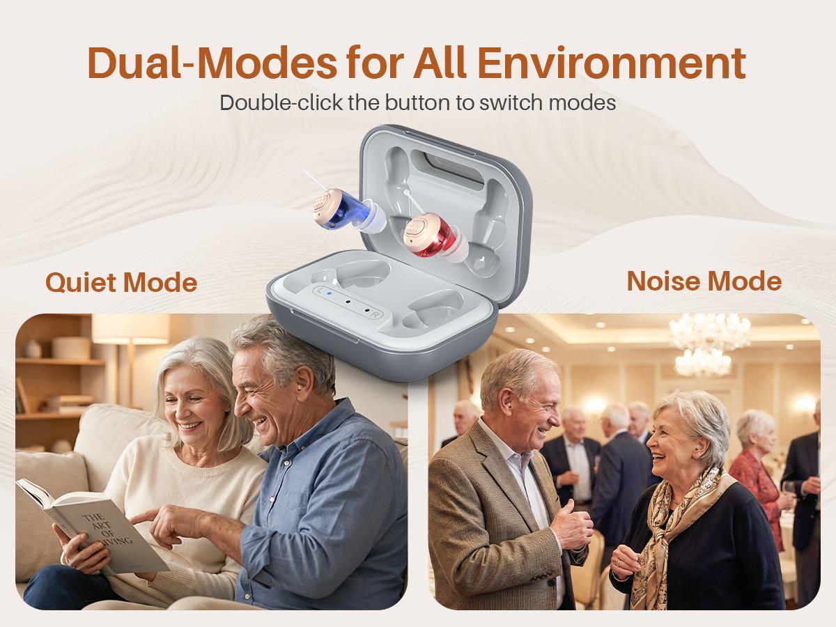 Litoulf OTC Hearing Aids Rechargeable (Including Charging Case), Comfortable In-Ear Hearing Aids for Seniors and Adults, 24-Channel Digital Noise Reduction, Clear Sound, Invisible Design, 80+ Hrs Battery Life