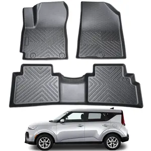 Canvcle Custom Fit Floor Mats for 2020-2025 Kia Soul Gas Model Heavy Duty Black TPE All Weather Guard Non-Toxic Odorless Easy Clean Car Accessory