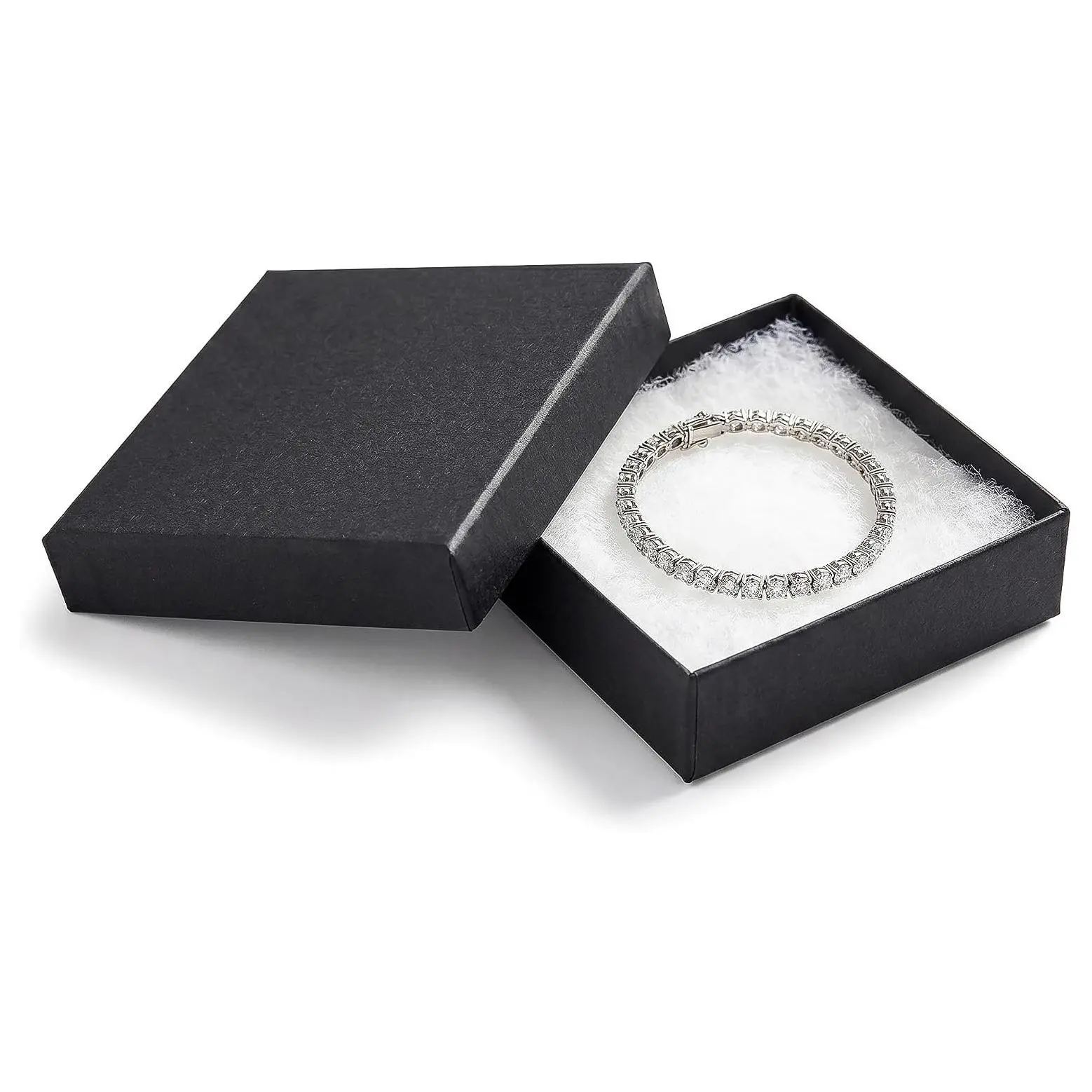 100 Cardboard Jewelry Gift Boxes with Inserts - Matte BlackGift