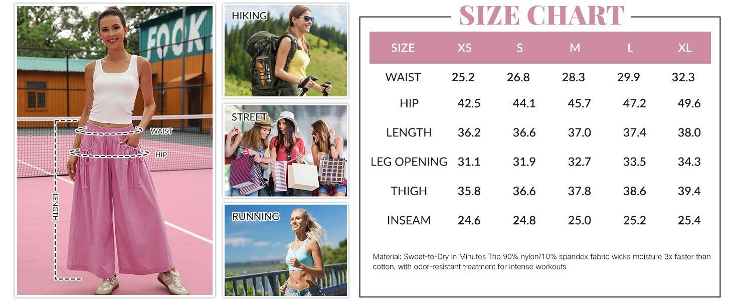 YeeZaa Women's Capri Track Pants Loose Wide Leg Sporty Pants Hiking 2026 Spring Summer Y2k Drawstring Elastic Waist Pant with Pockets Lightweight Breathable