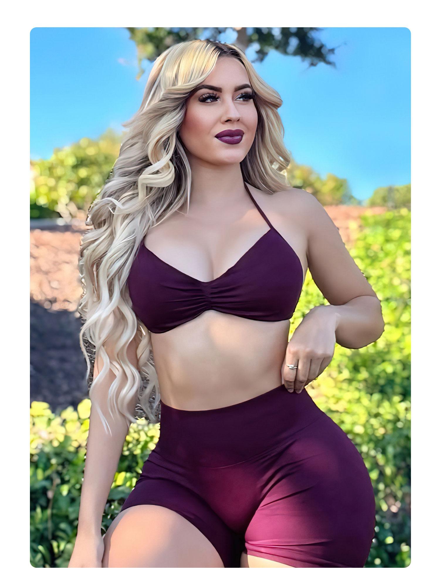 YEOREO SoftHue Impact Strappy Halter Bra for Sports Women Workout Padded Gym Yoga Bra