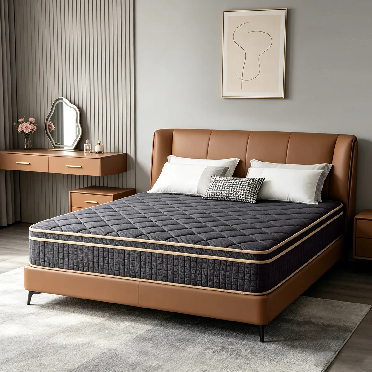 4/10/12/14 in Twin, Full, Queen, King Sizes Medium Firm Hybrid Memory Foam Mattress, Lumbar Support, Ergonomic Design, for Home Rooms, Hotels, Boxed Furniture Gift, Memory Foam Mattresses, Queen Size Mattress