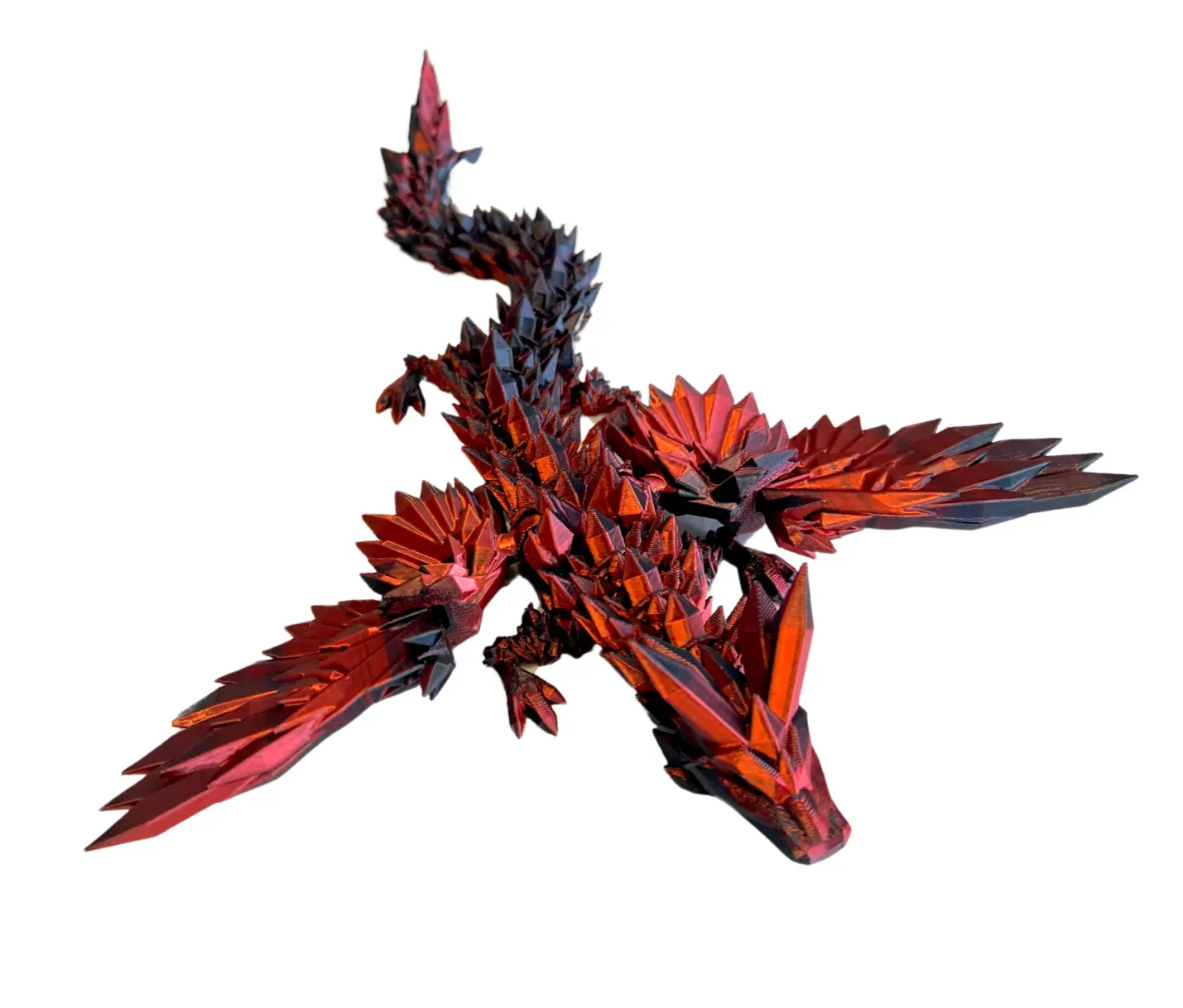 Crystal Winged Articulated Dragon - Flexi 3D Printed Dragon with Wings