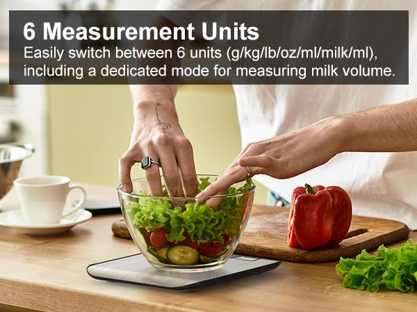 Digital Food Scale, 11 lb Digital Kitchen Scales Weight Ounces and Grams for Cooking and Baking, 6 Units with Tare Function Kitchenware Digital Food Scale, 11 lb Digital Kitchen Scales Weight Ounces and Grams for Cooking and Baking, 6 Units with Tare Function Kitchenware