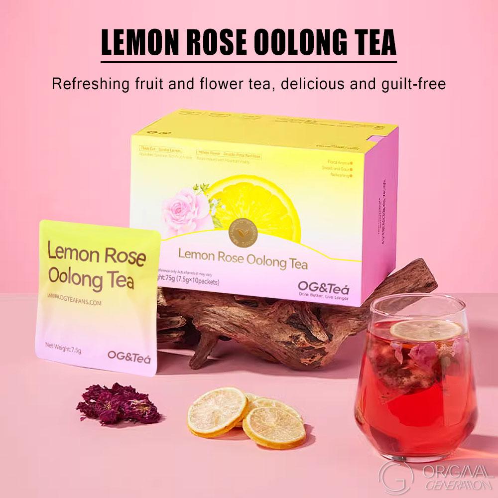 Beauty Tea Lemon Rose Oolong Tea Summer Limited Edition  (7.5g×10packs) With Lemon,Apple,Dragon Fruit,Pear,Oolong Tea,Rose,Citronella,Mint