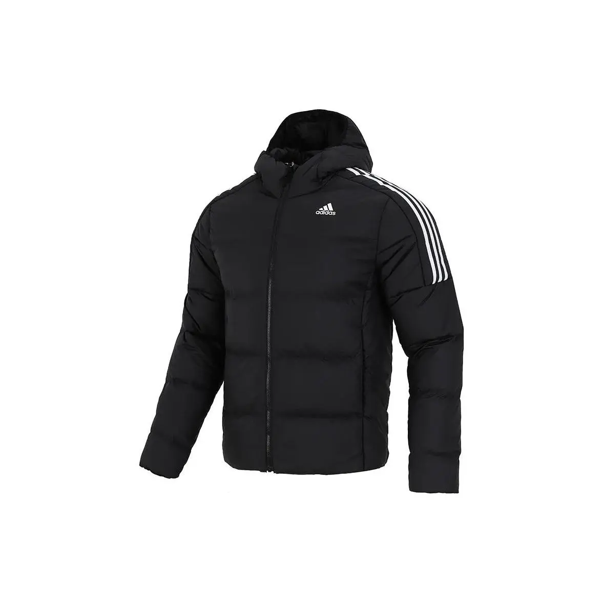 Adidas Essentials Midweight Down Hooded Jacket Black Men's Sneakers GT9141